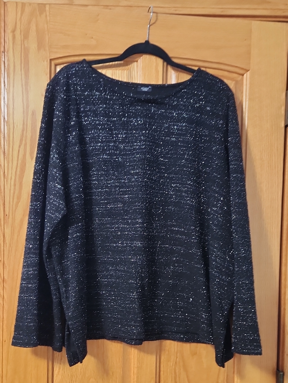 Studio Black Metallic Crewneck Sweater